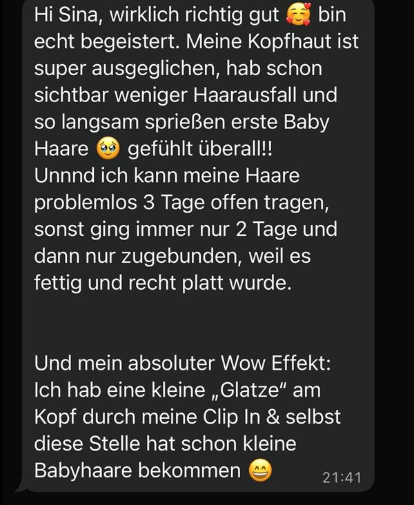 Babyhaare, Kopfhaut ausgeglichen